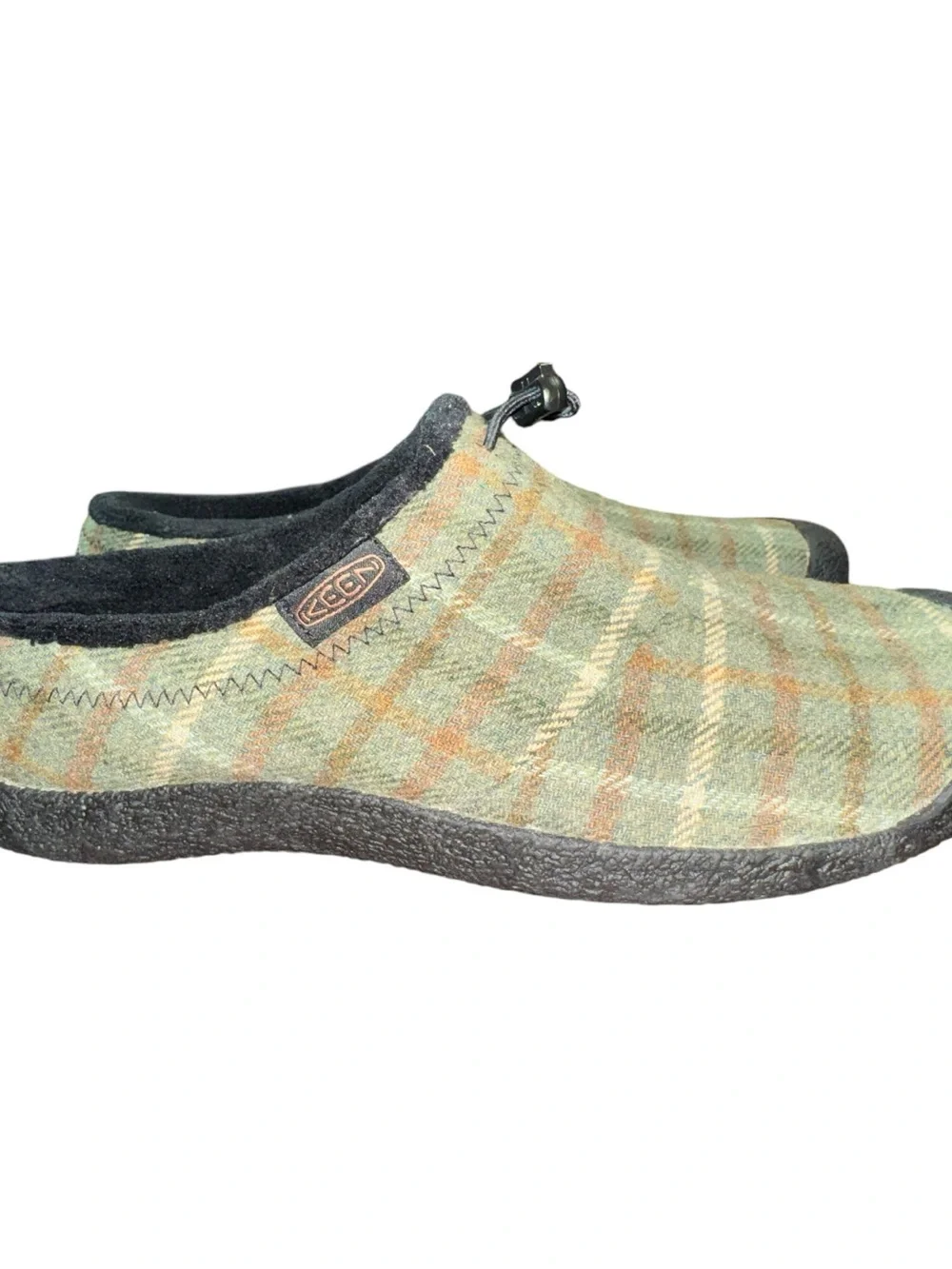 Keen Men's Size 13 Howser III Slip On Slide Green Plaid Clog Comfort Shoe